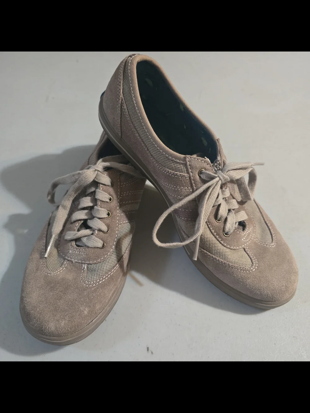 Keds Neutral Beige Suede Lace-Up Women's Sneakers Size 7.5